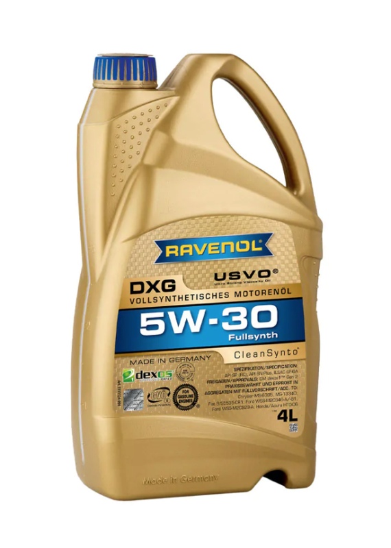 Ilustracja 5W30 DXG 4L RAV RAVENOL OLEJ RAVENOL DXG 5W30 CLEANSYNTO 4L